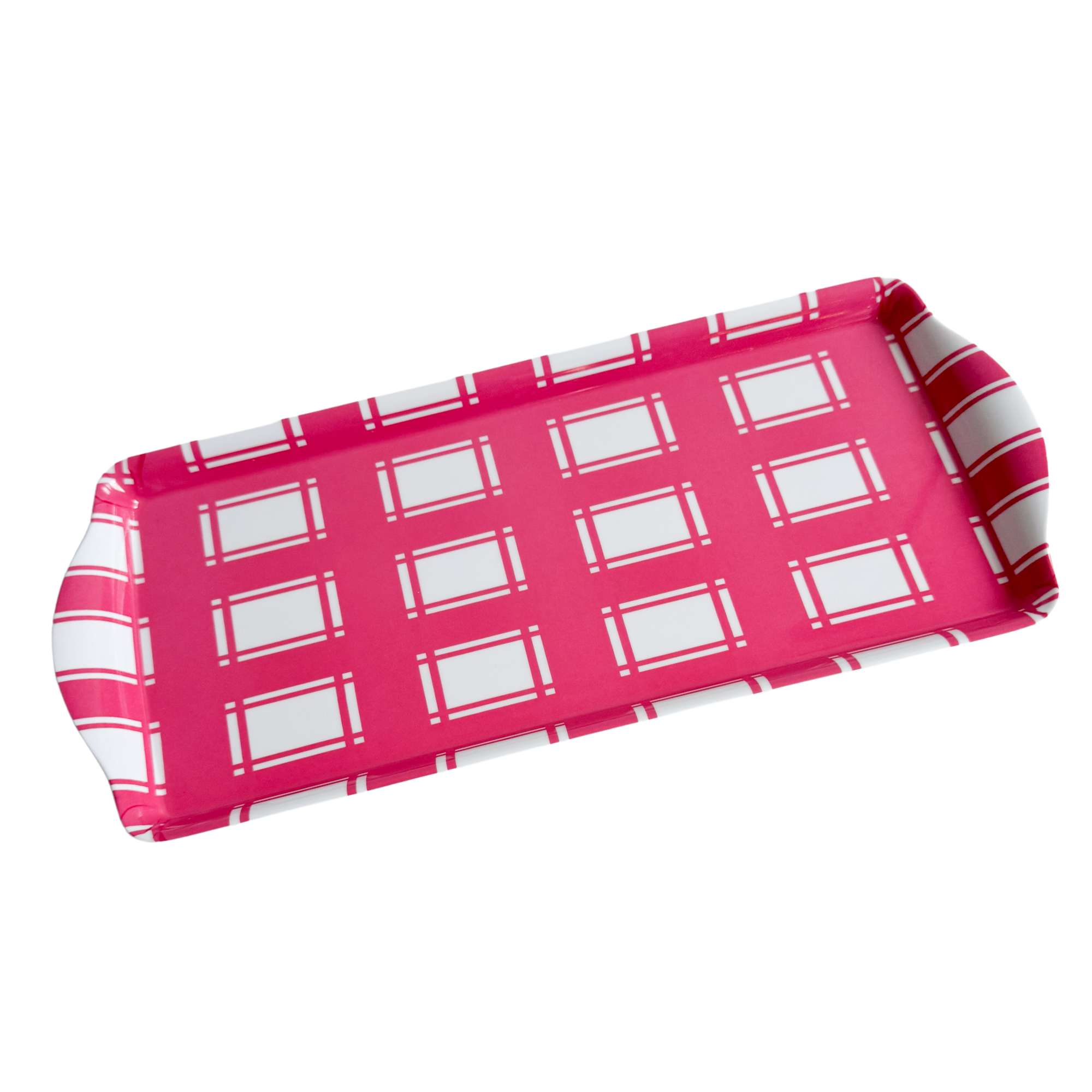 Pink Plaid Gingham Melamine  Party Tray