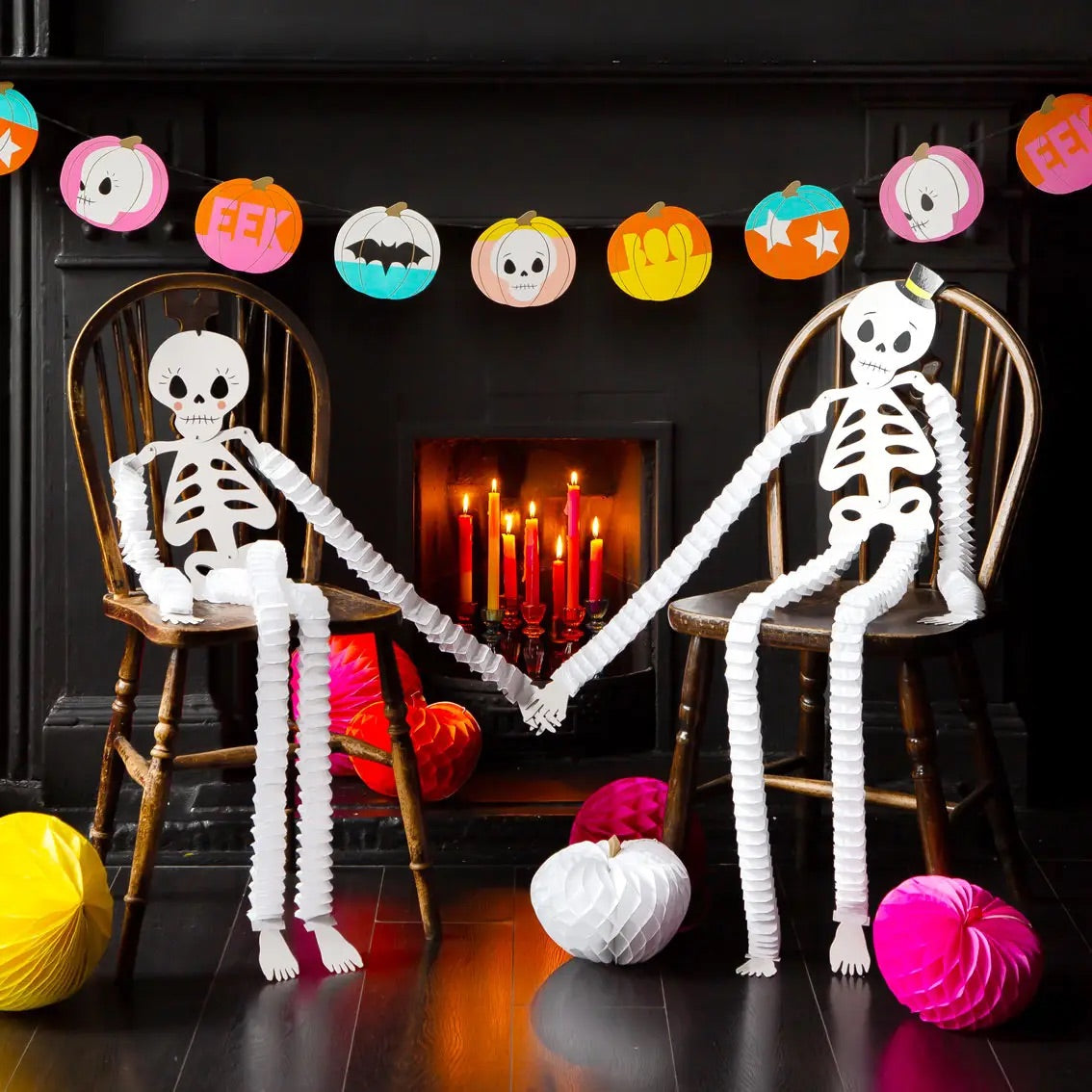Halloween Honeycomb Skeleton Decorations
