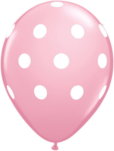 11" Latex Balloon Pink Polka Dot (5 Pack)