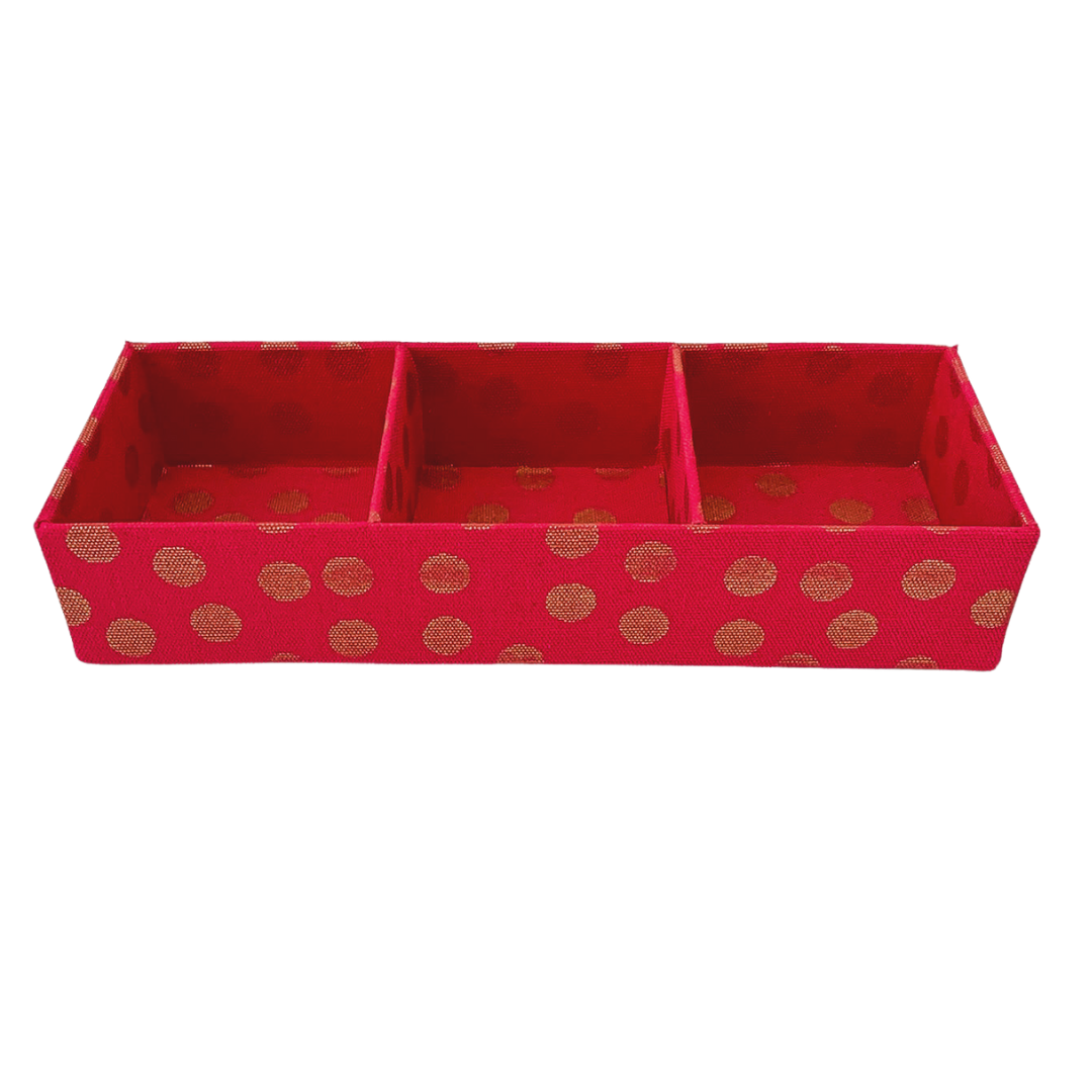 Pink Polka Dot Compartment Tray