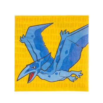 blue and yellow, Dinosaur Dessert Napkins, theme party 