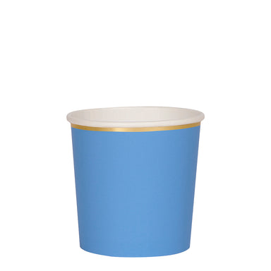 Blue and gold, paper tumbler cup 