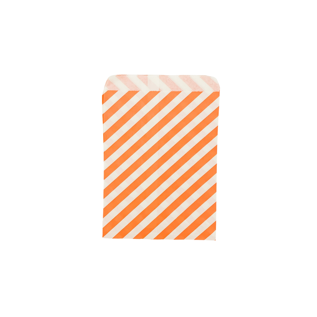 Orange Stripe Paper Treat Bags