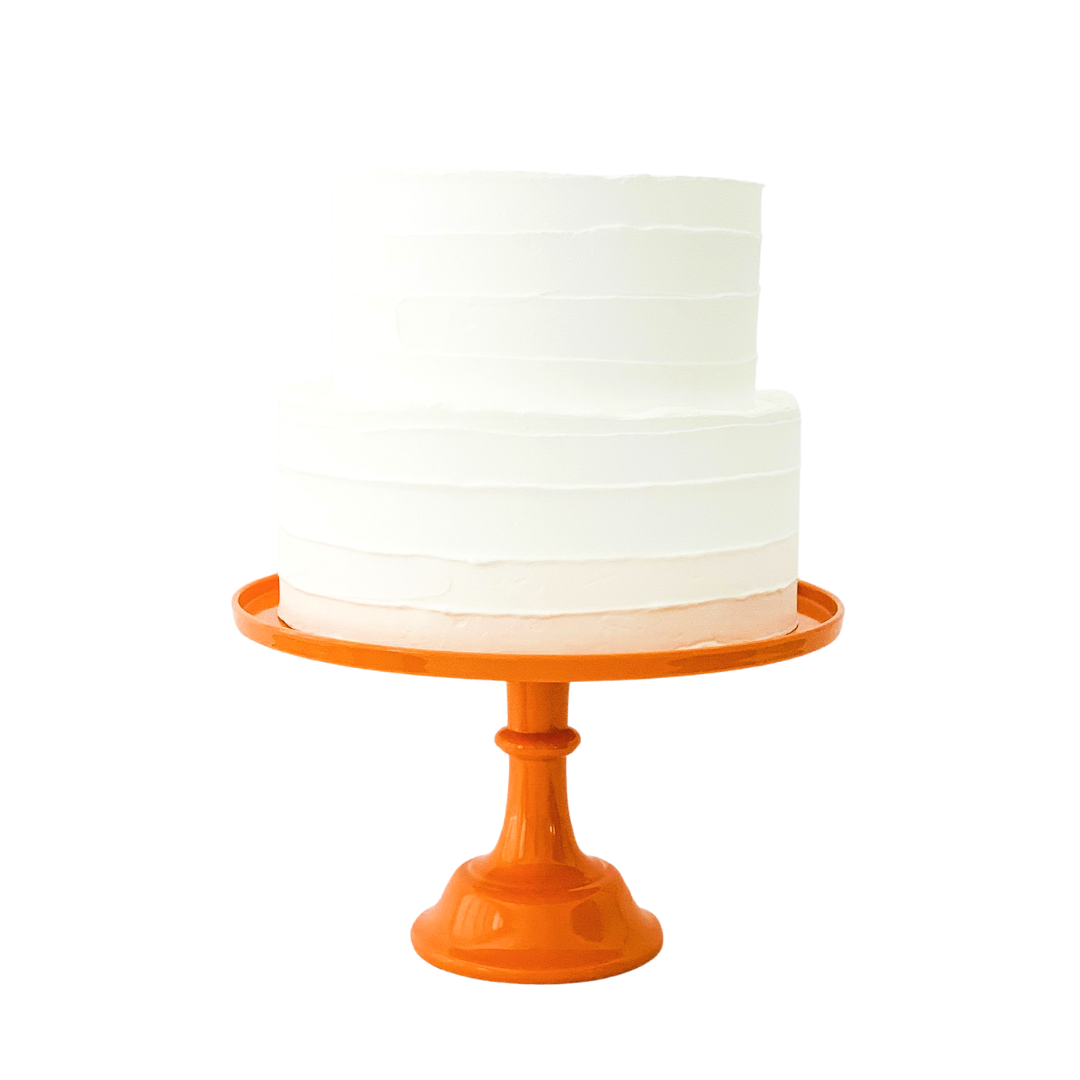 Orange Pedestal Cake Stand