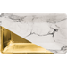Black & White Marble Rectangular plate with gold foil corner