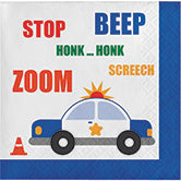 EMERGENCY VEHICLE PARTY BEVERAGE NAPKINS