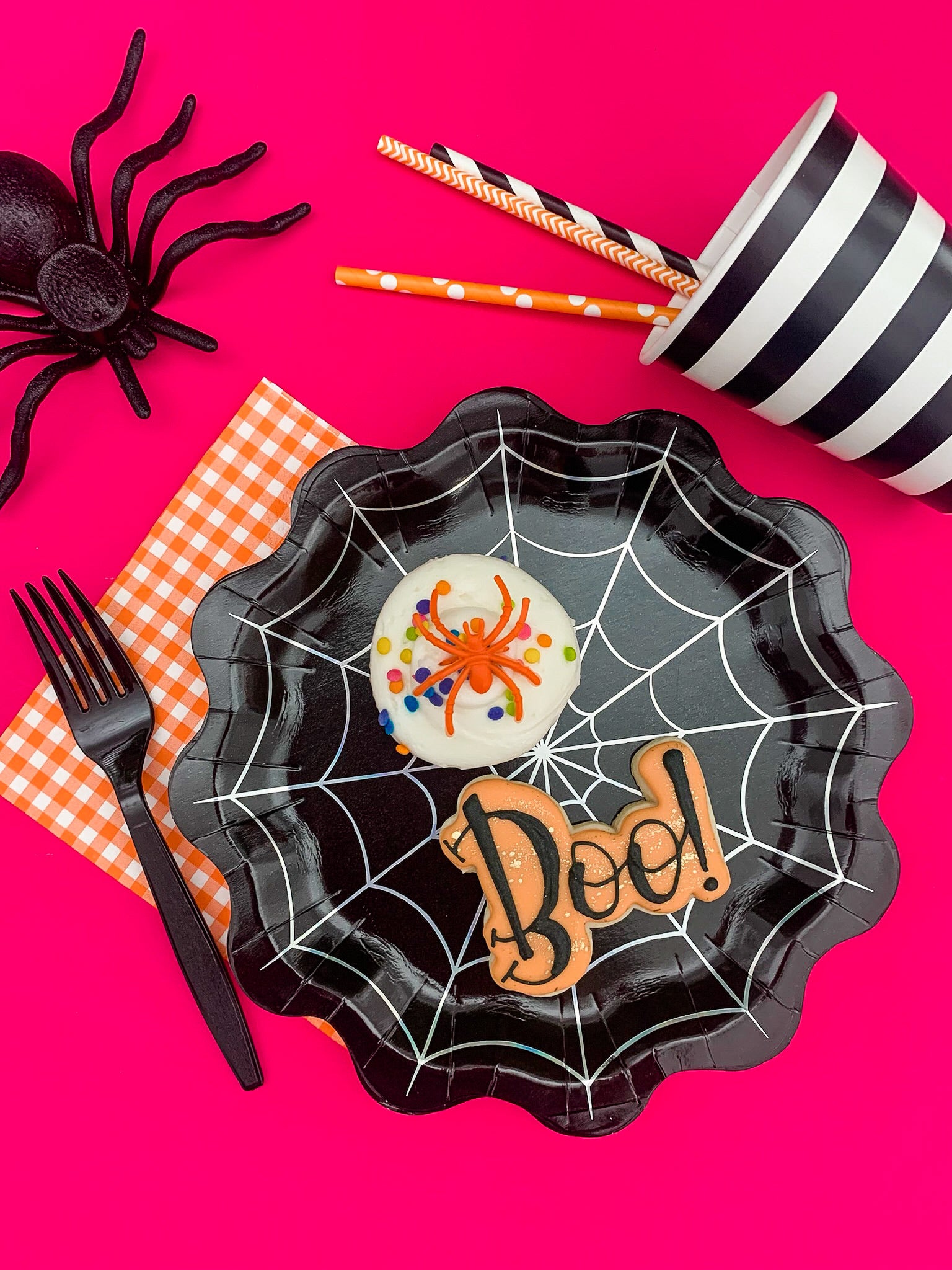 Halloween Holographic Spider Web Shaped Plate