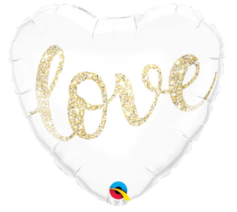 18" White Love Heart Balloon