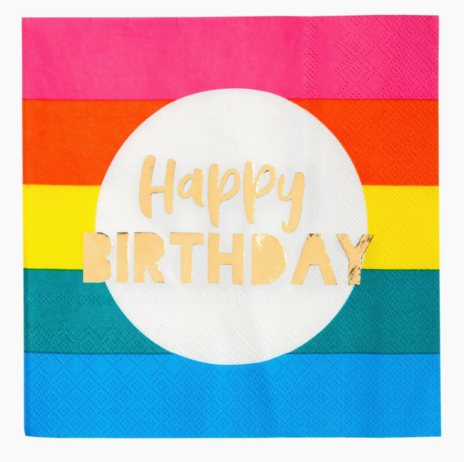 Rainbow Happy Birthday Napkin
