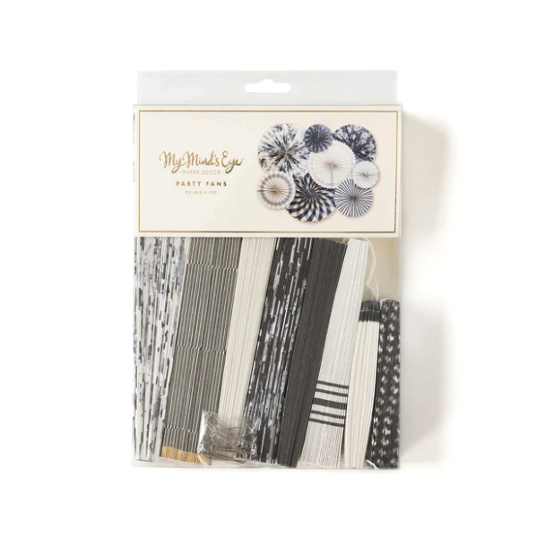 Black & White Gingham Party Fans