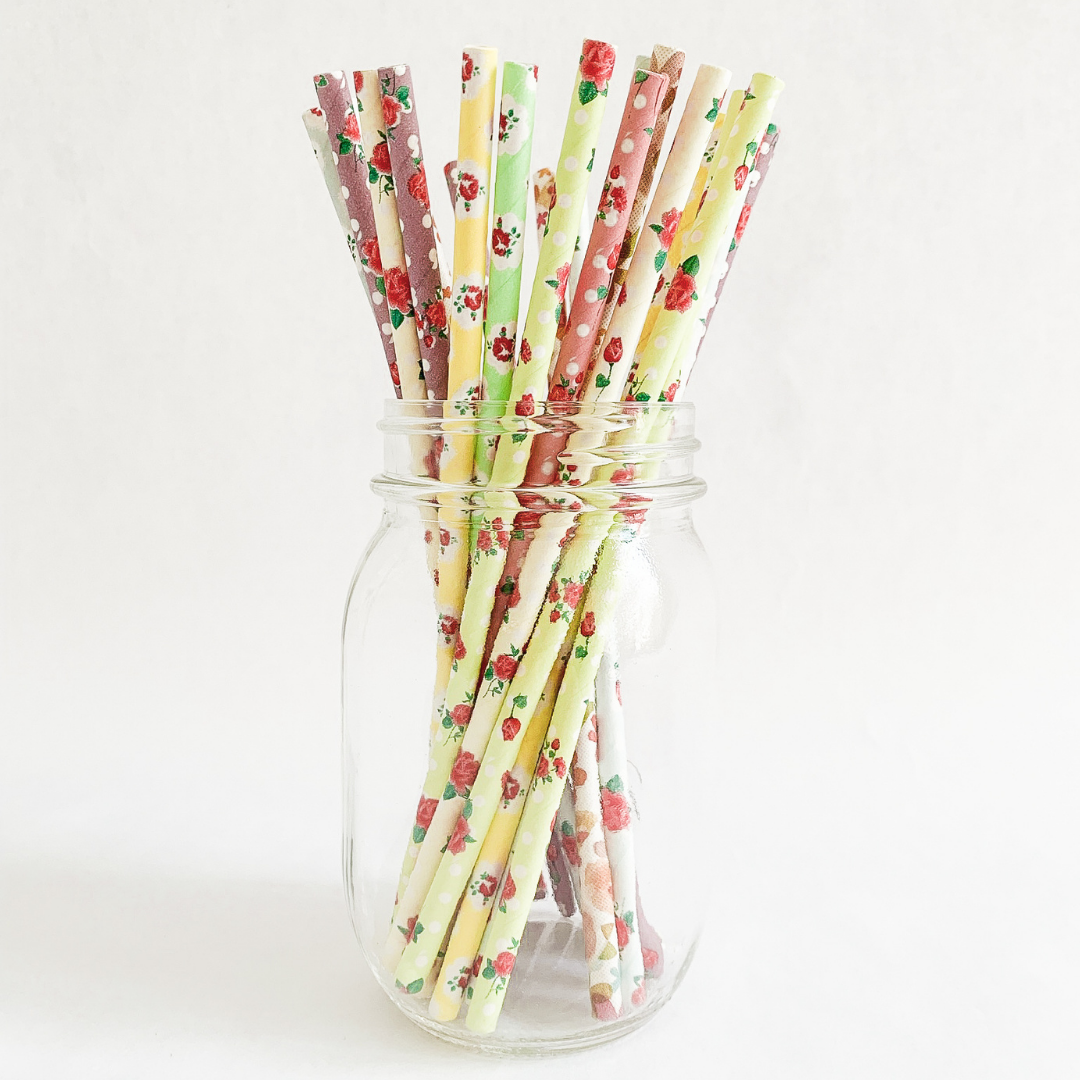 Paper Straws Floral