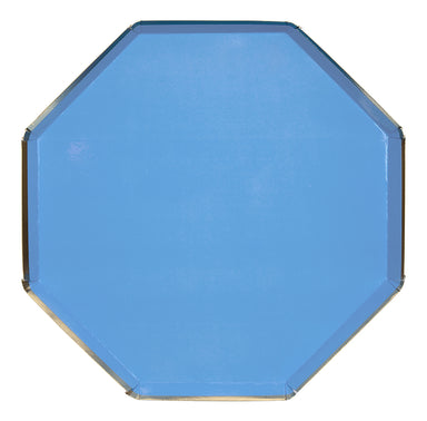 Bright blue, gold dinner plate , lager 