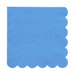Blue, scalloped edge napkin 