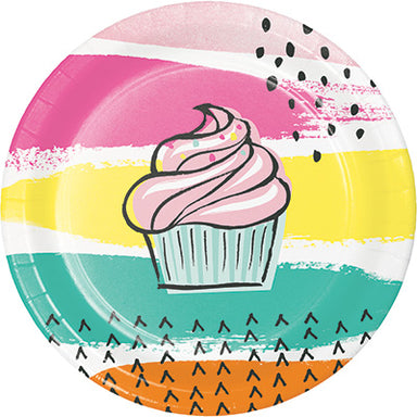 Cupcake dessert plate, colorful party 
