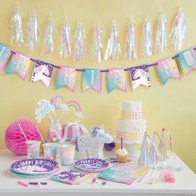 use environment colorful unicorn party tablecloth 