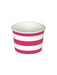 magenta pink and white stripe paper treat cup
