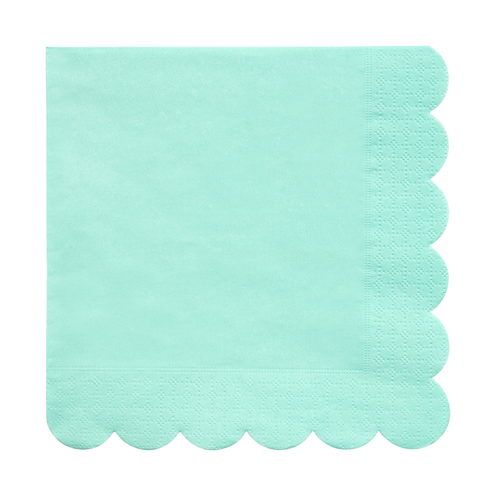scalloped edge mint green napkin 