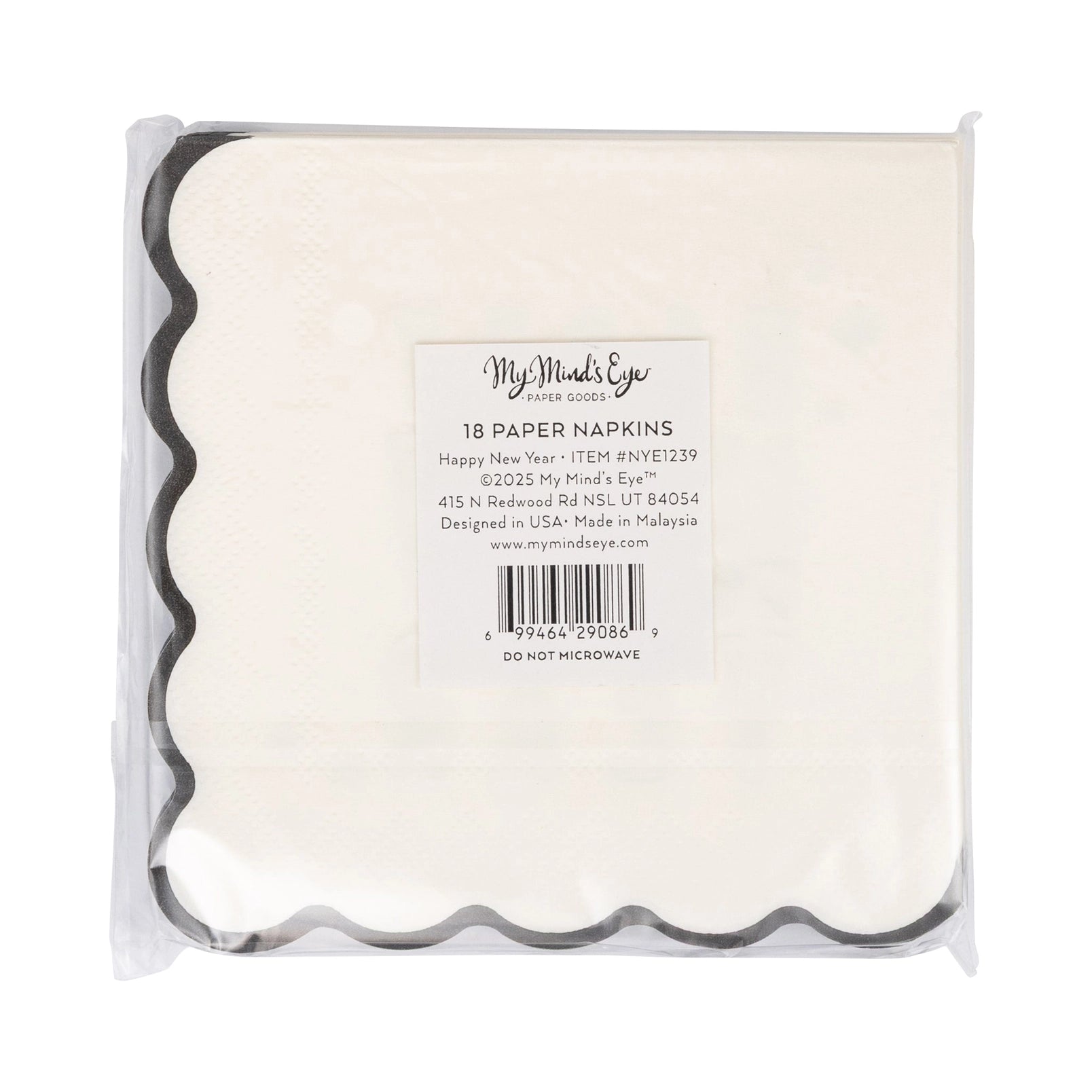 Black & White Happy New Year's Eve Napkins - 18 pack
