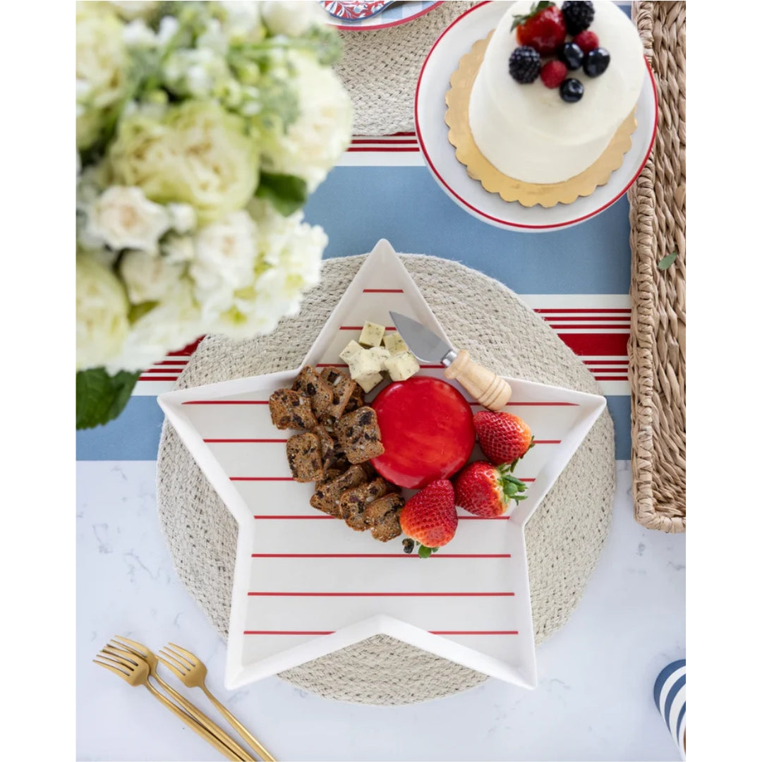 Holiday & CHRISTMAS Star-Shaped Bamboo Serving Tray | Reusable Decorative Platter for Parties, BBQs and Home Entertaining