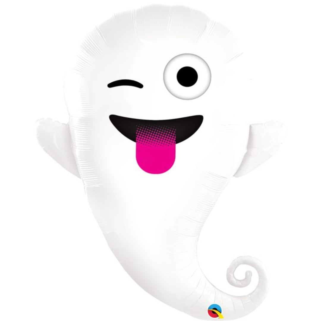34" Halloween Emoji Ghost Balloon – Spooky & Cute Party Decoration for Halloween Events & Boo Gifts