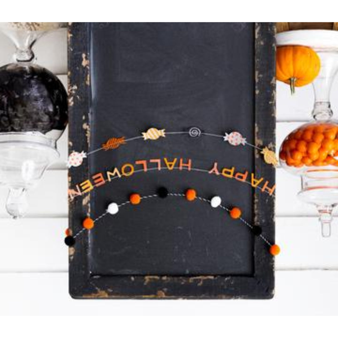 Mixed Material Halloween Mini Banner Set – Spooky Home Decor for Mantels, Parties & Festive Fun