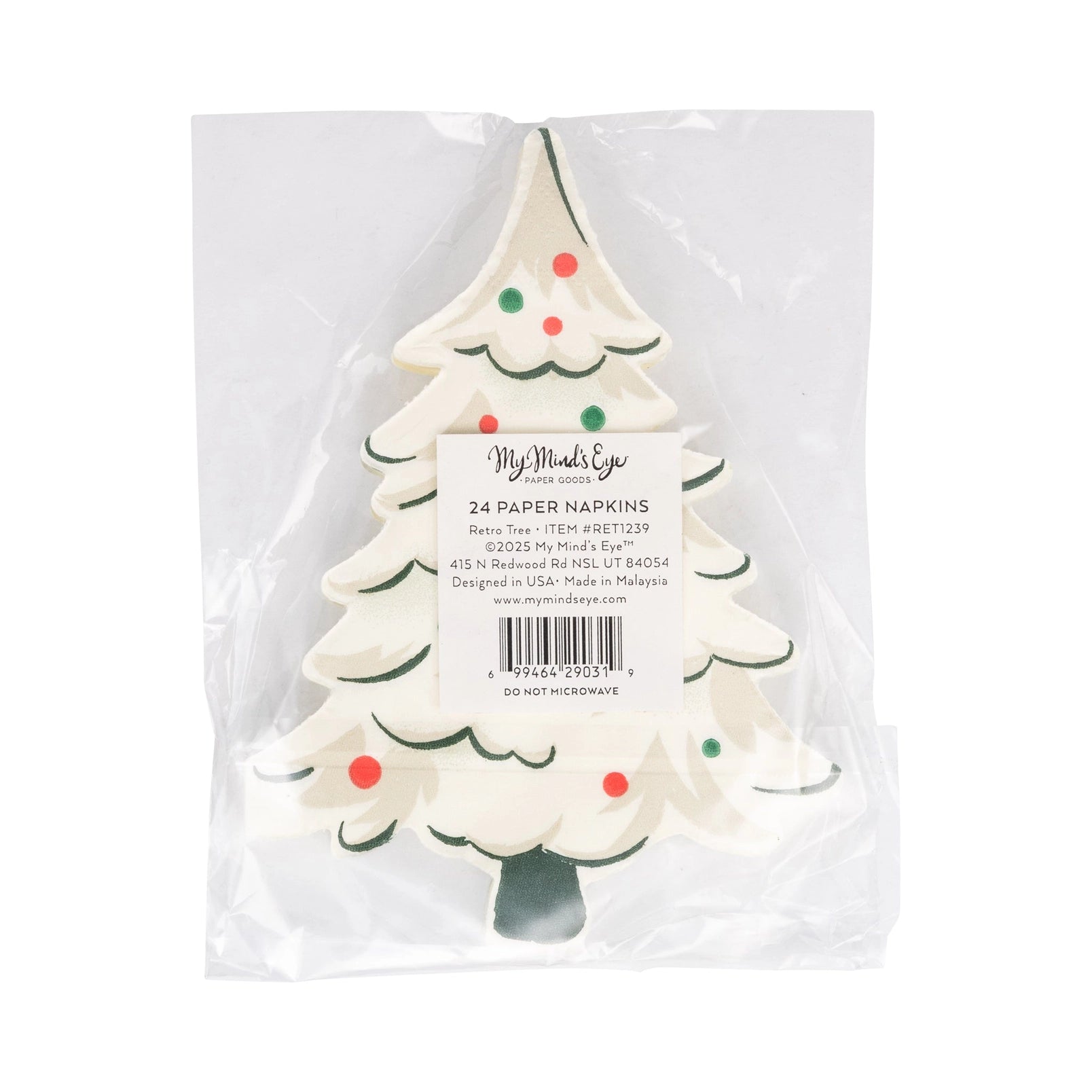 Festive Christmas Tree Holiday Napkins – 24 Count | 3-Ply  Beverage Napkins