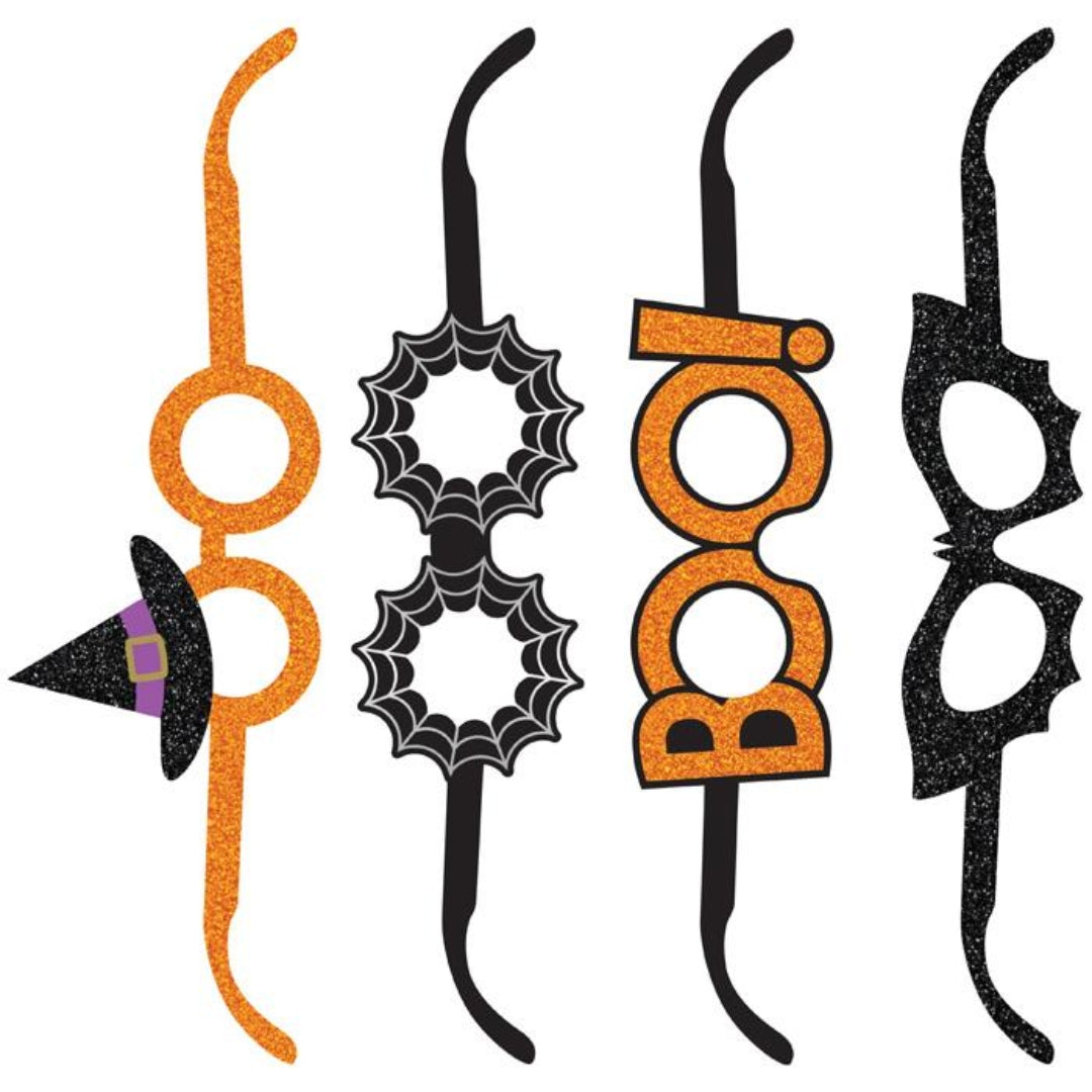 Paper Halloween Glasses – 4-Pack Fun Party Eyewear & Photo Props for Kids & Adults Halloween Events