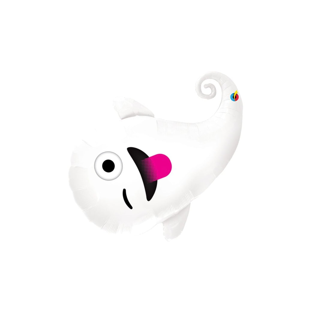 34" Halloween Emoji Ghost Balloon – Spooky & Cute Party Decoration for Halloween Events & Boo Gifts