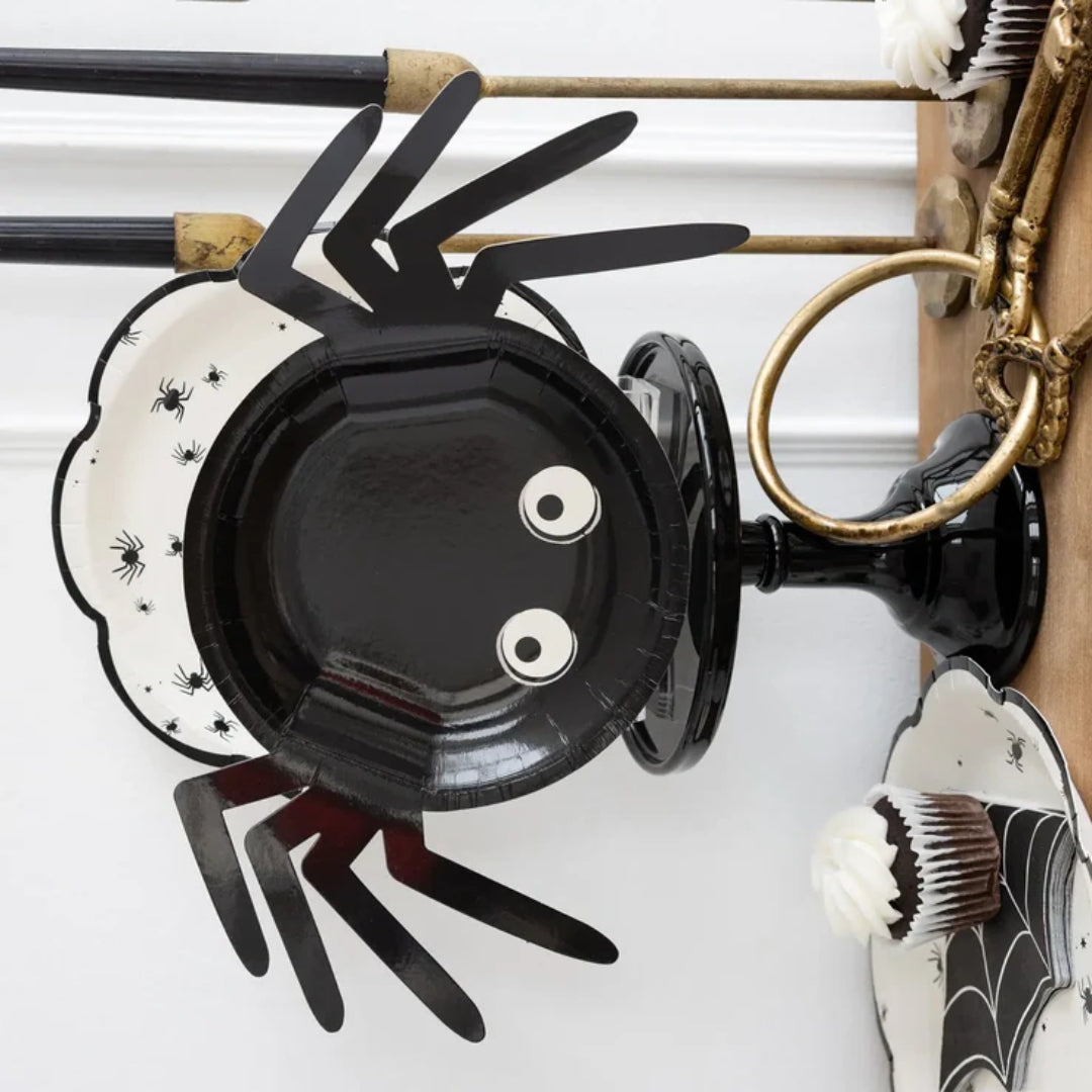 Halloween Spider Scalloped Plates – 9" Serving Party Plates for Spooky Snacks & Creepy Celebrations!