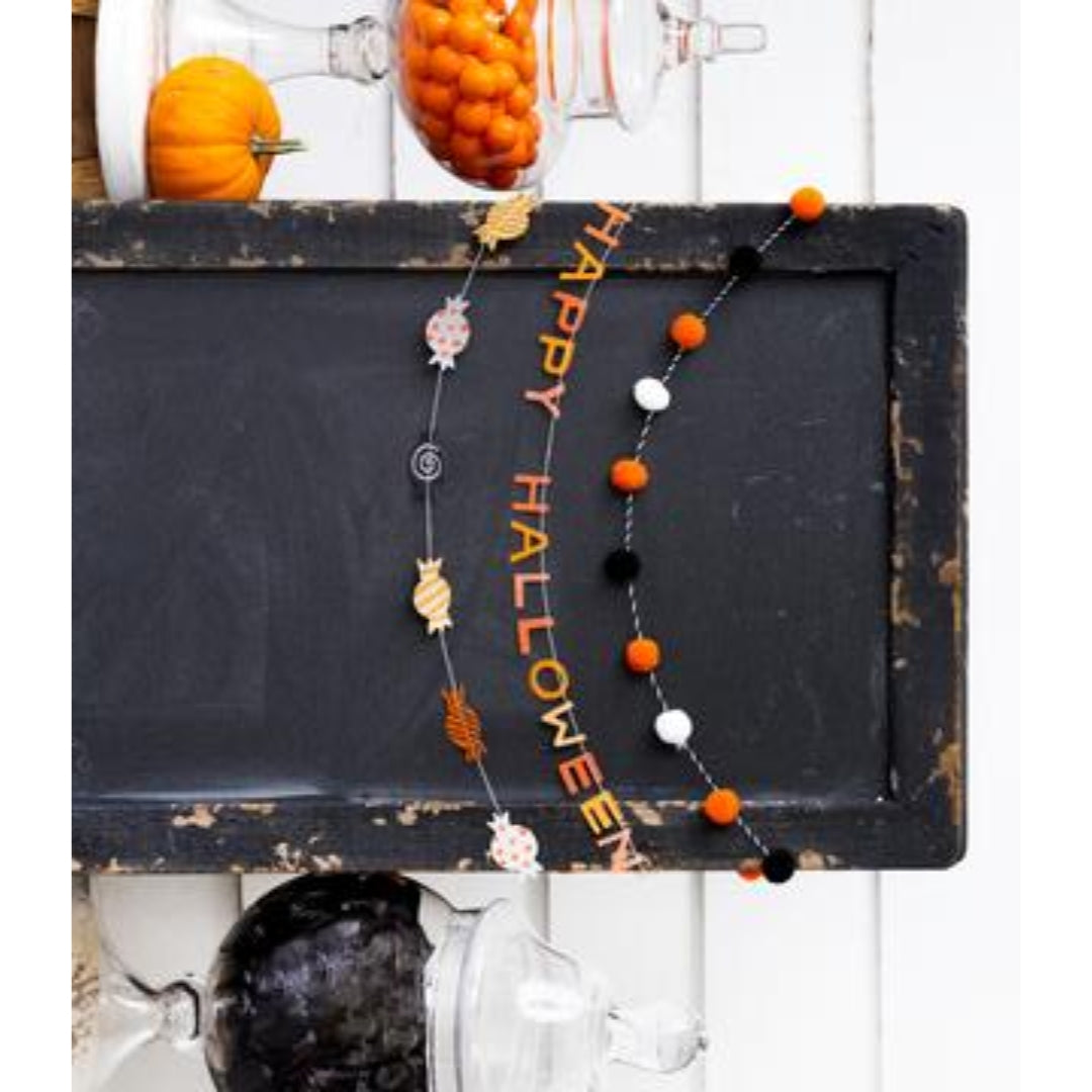 Mixed Material Halloween Mini Banner Set – Spooky Home Decor for Mantels, Parties & Festive Fun