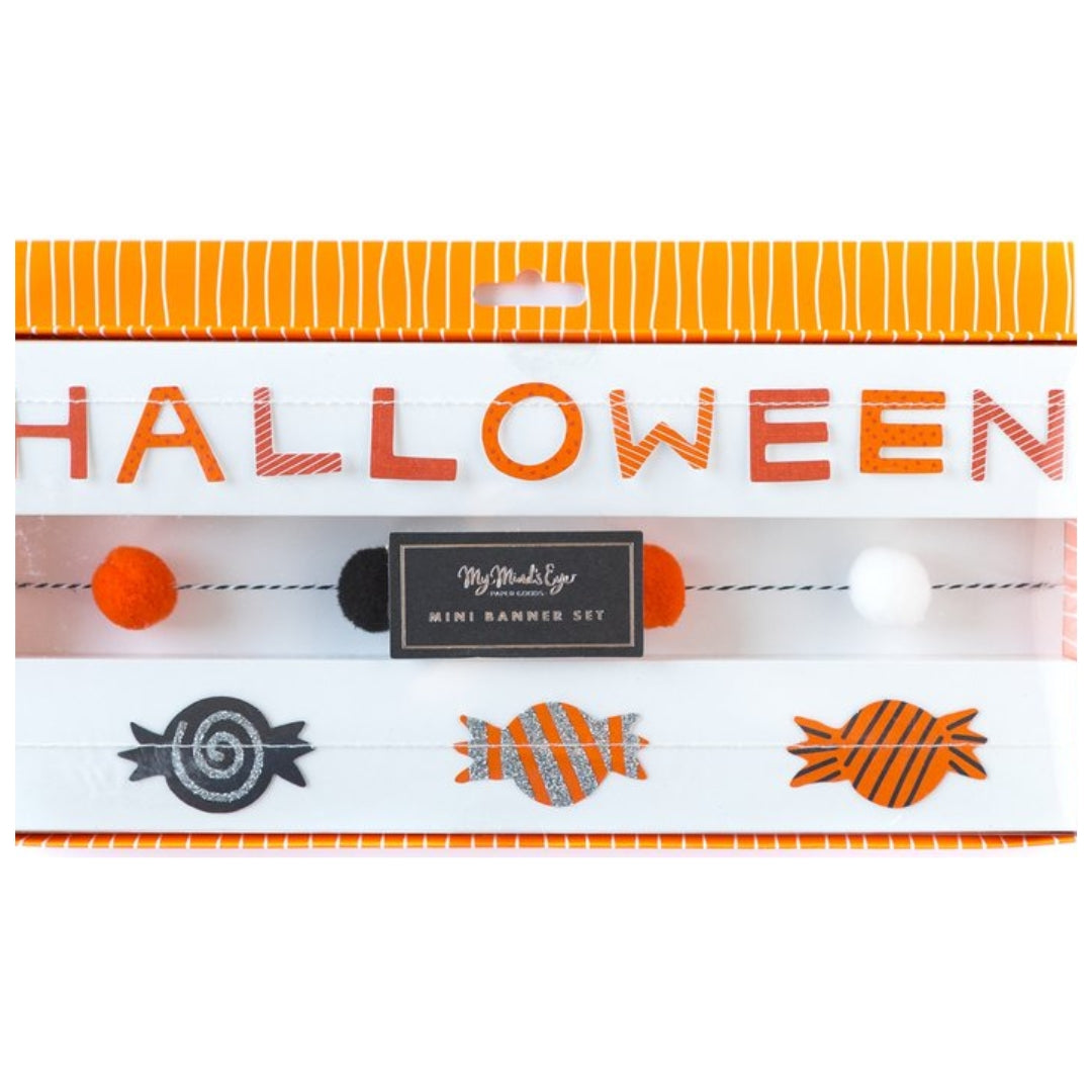 Mixed Material Halloween Mini Banner Set – Spooky Home Decor for Mantels, Parties & Festive Fun