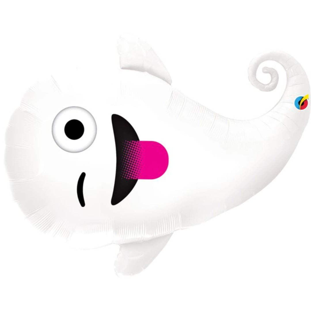 34" Halloween Emoji Ghost Balloon – Spooky & Cute Party Decoration for Halloween Events & Boo Gifts