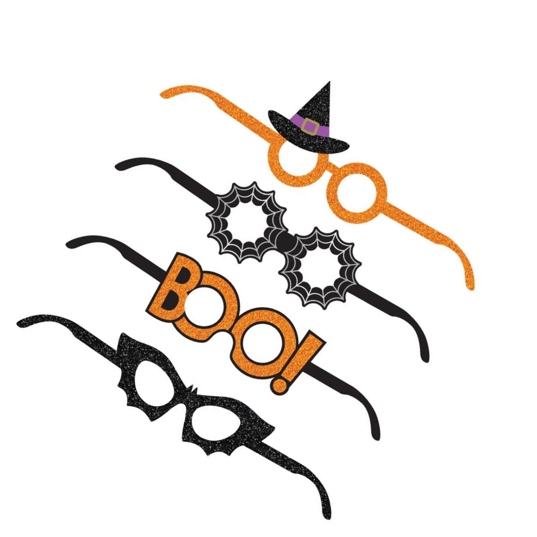 Paper Halloween Glasses – 4-Pack Fun Party Eyewear & Photo Props for Kids & Adults Halloween Events