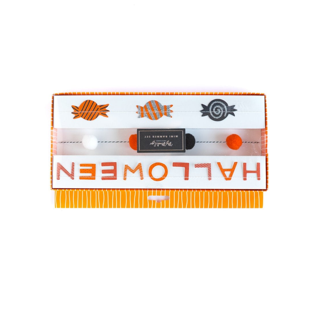 Mixed Material Halloween Mini Banner Set – Spooky Home Decor for Mantels, Parties & Festive Fun