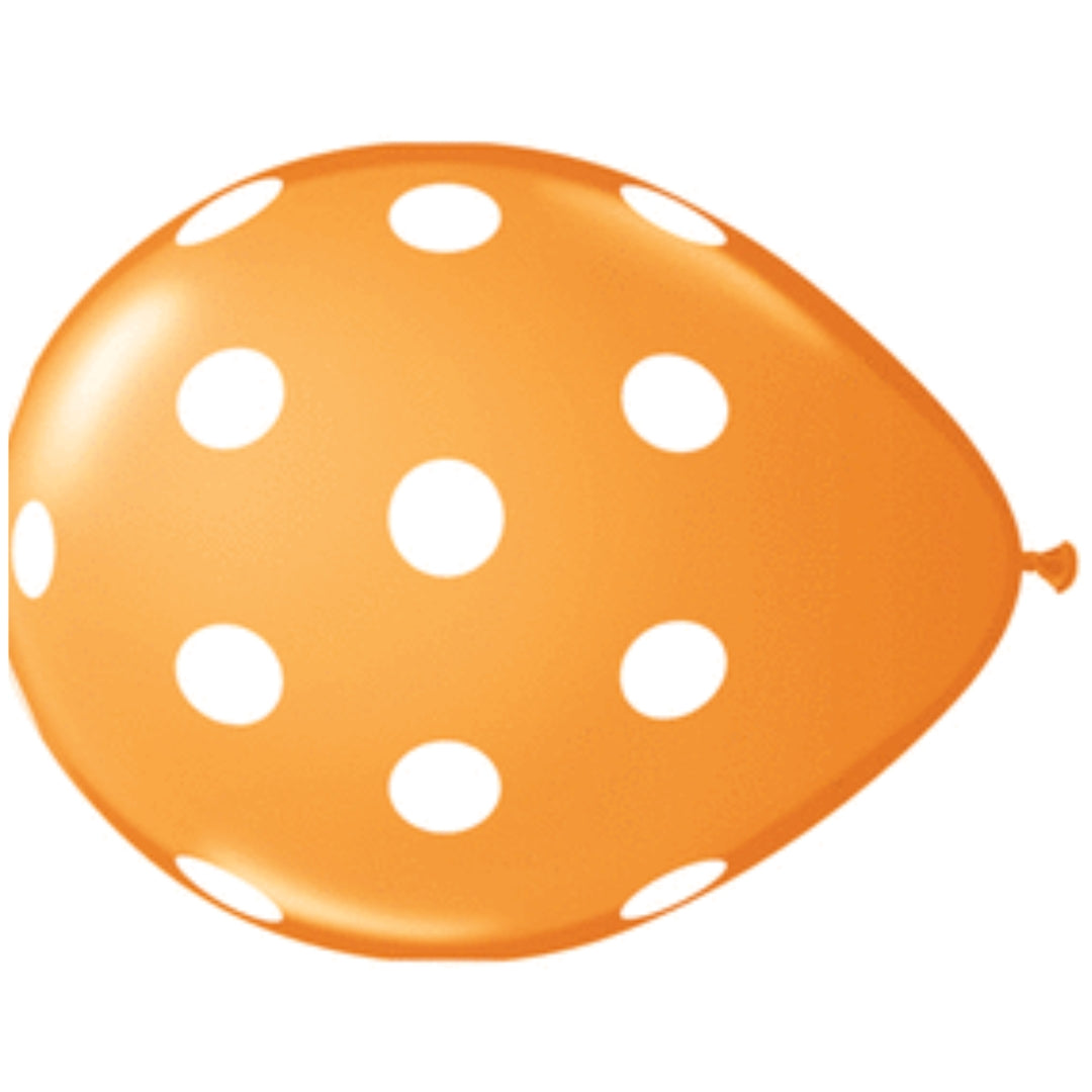 11" Orange Polka Dot Balloons (5 Pack) – Perfect for Parties, Birthdays, Halloween & Decorations