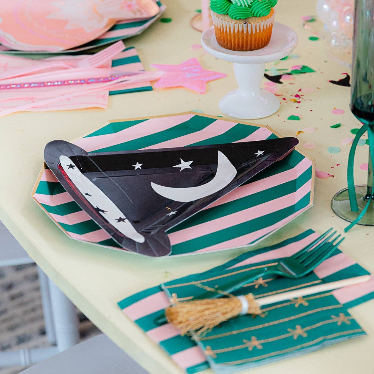 Pink & Green Cabana Stripe Guest Napkins – 20 Pack Preppy Party Paper Towels