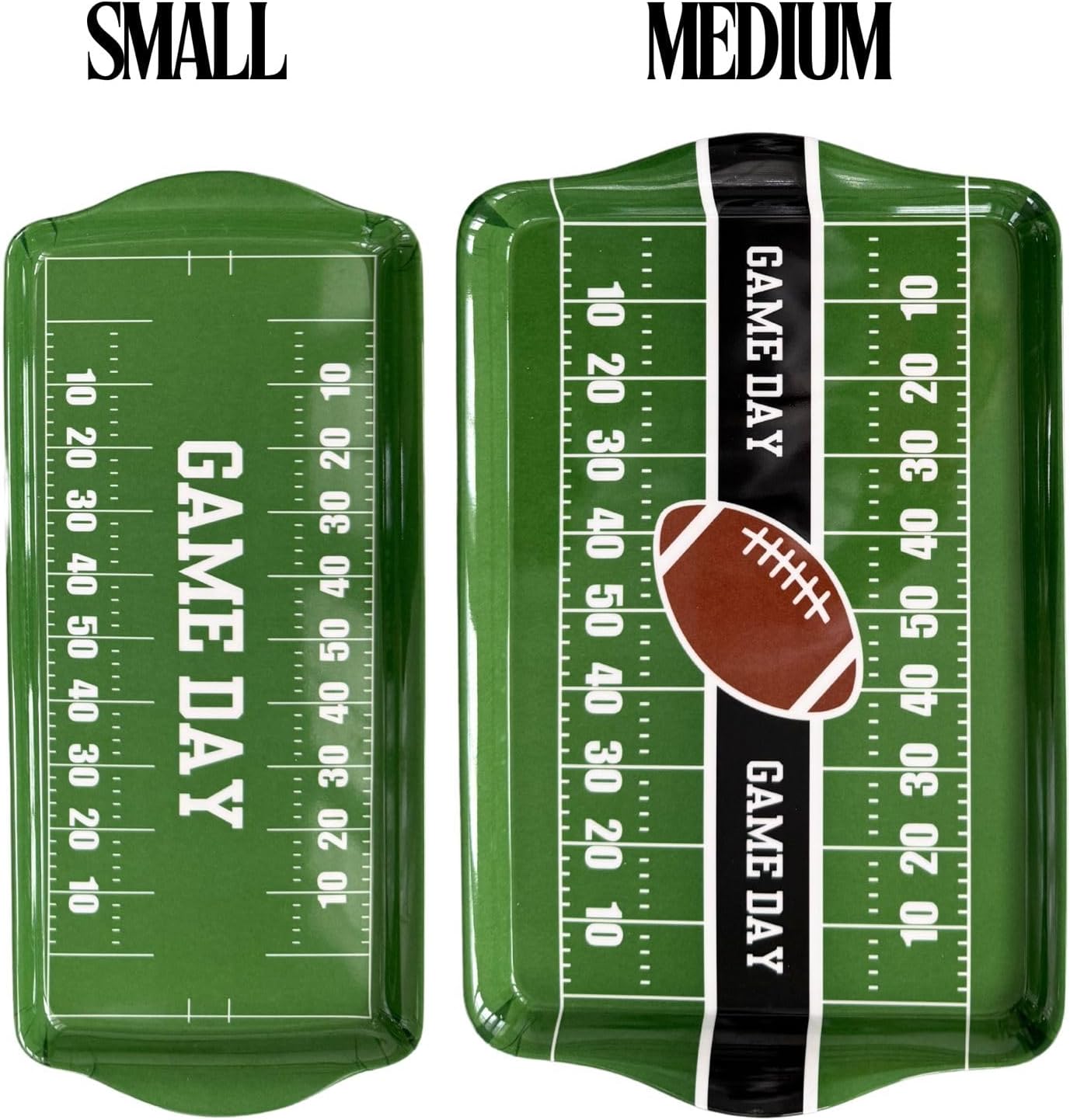 15″ Large Football Field Melamine Serving Tray – Green Game Day Appetizer & Tailgate Party Platter