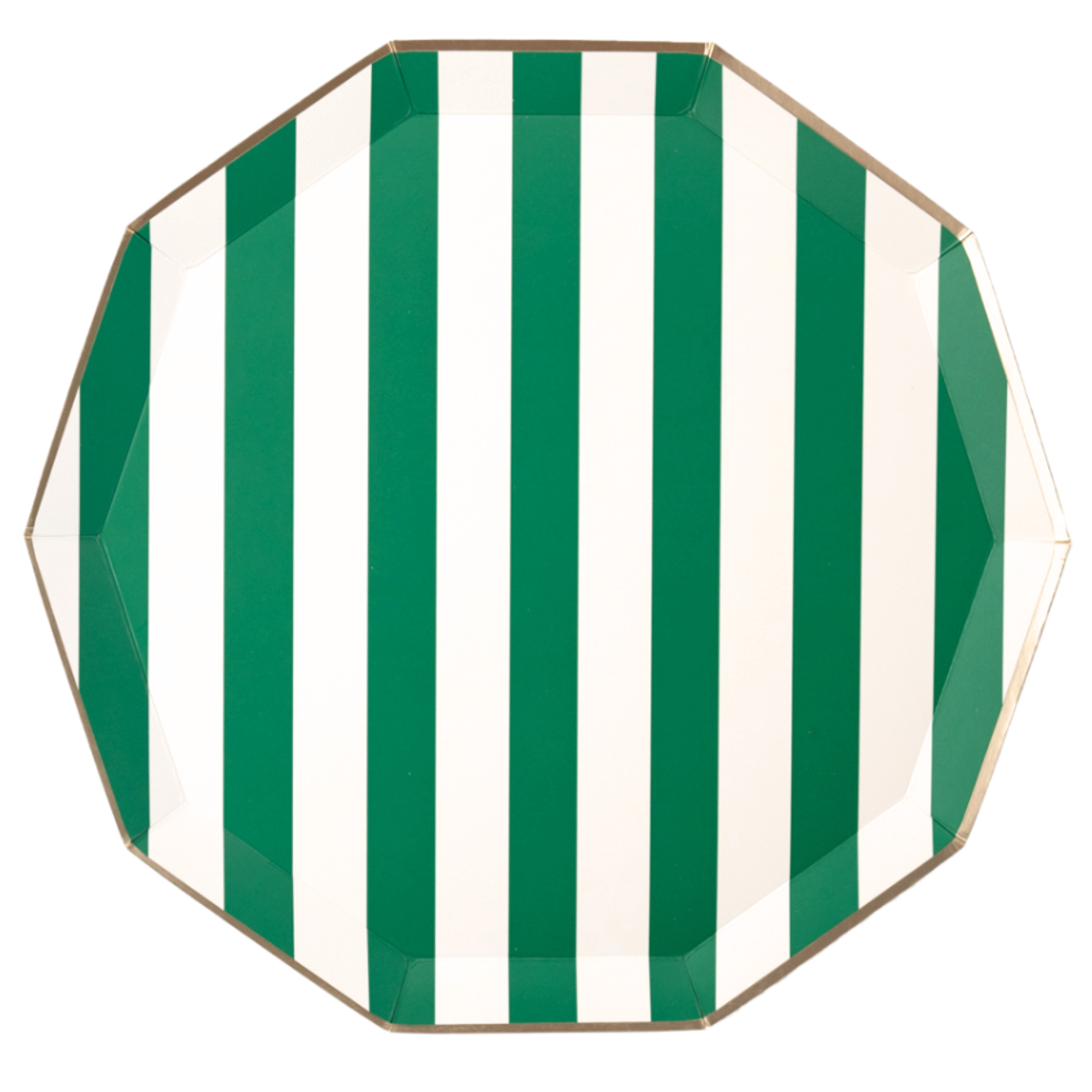 Green Signature Cabana Stripe Party Plates – 10.75”, 8 Pack