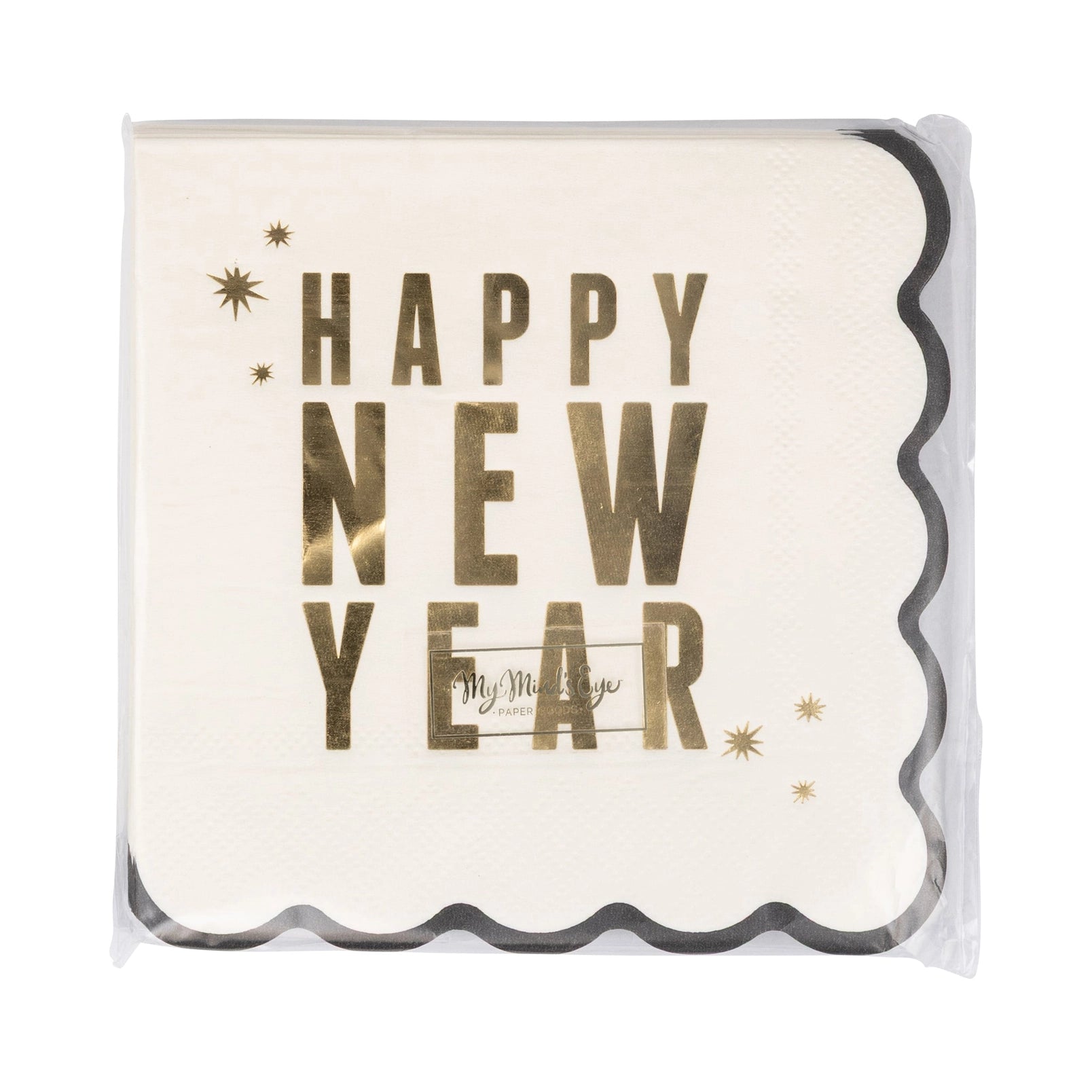 Black & White Happy New Year's Eve Napkins - 18 pack