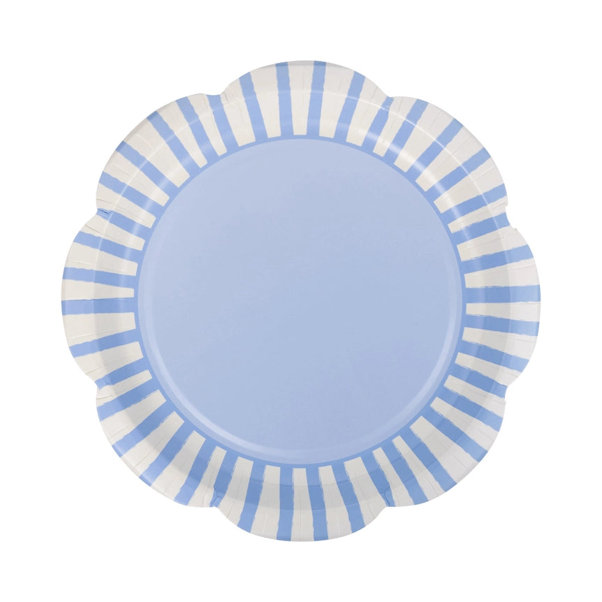 Blue & White Scallop Round Party Plate