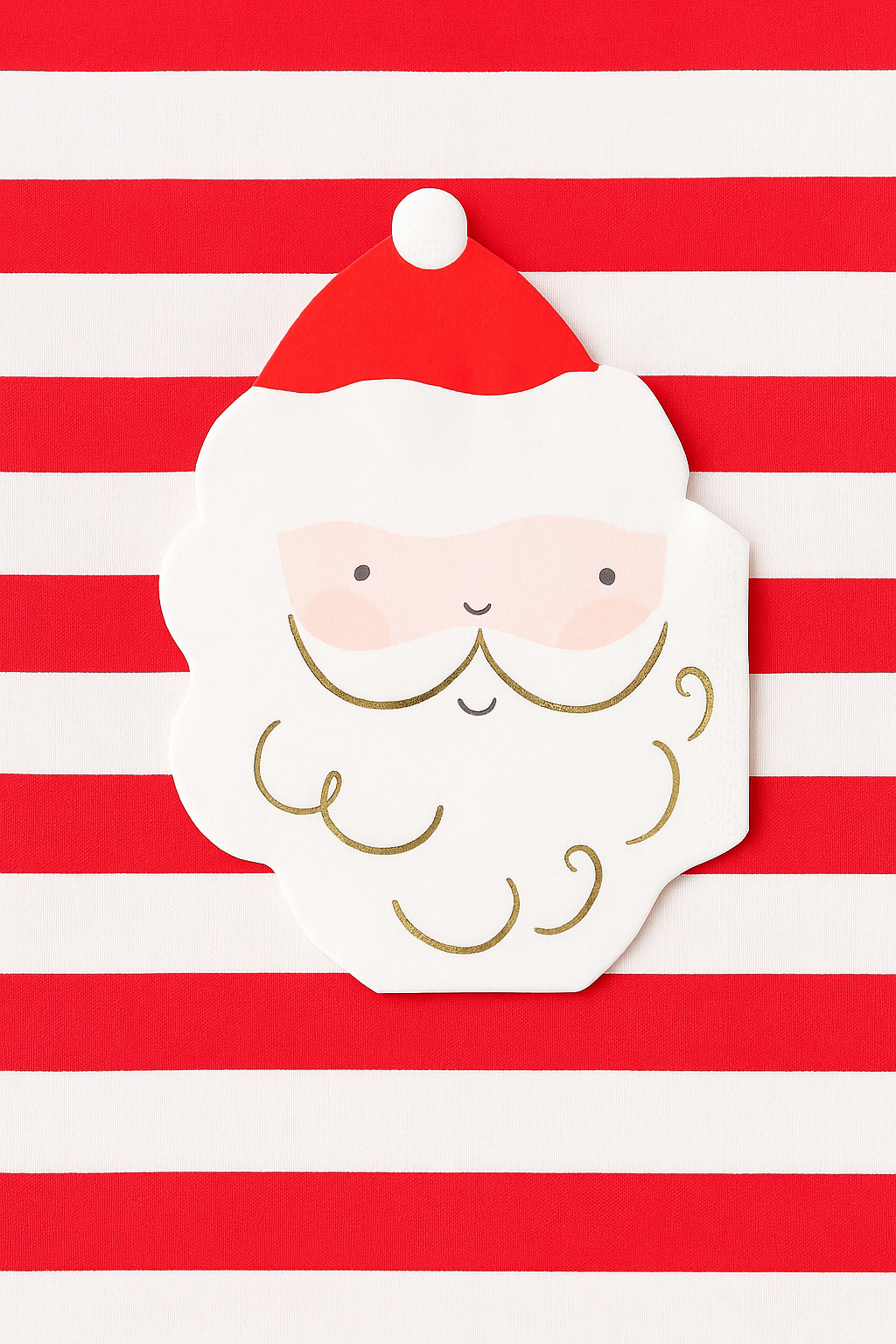 Jolly Santa Shaped Holiday Party Napkin