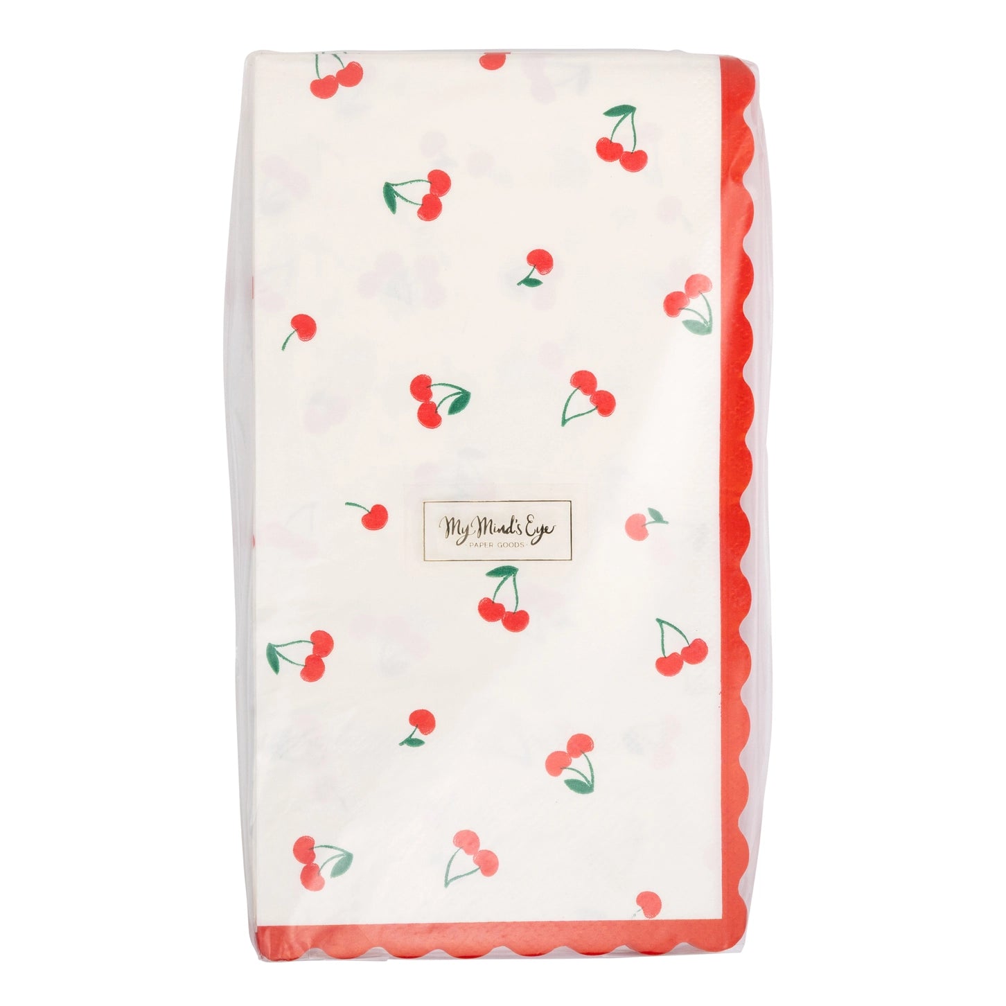 Red Cherry Scalloped Dinner Napkins – 24ct Summer Party Napkin