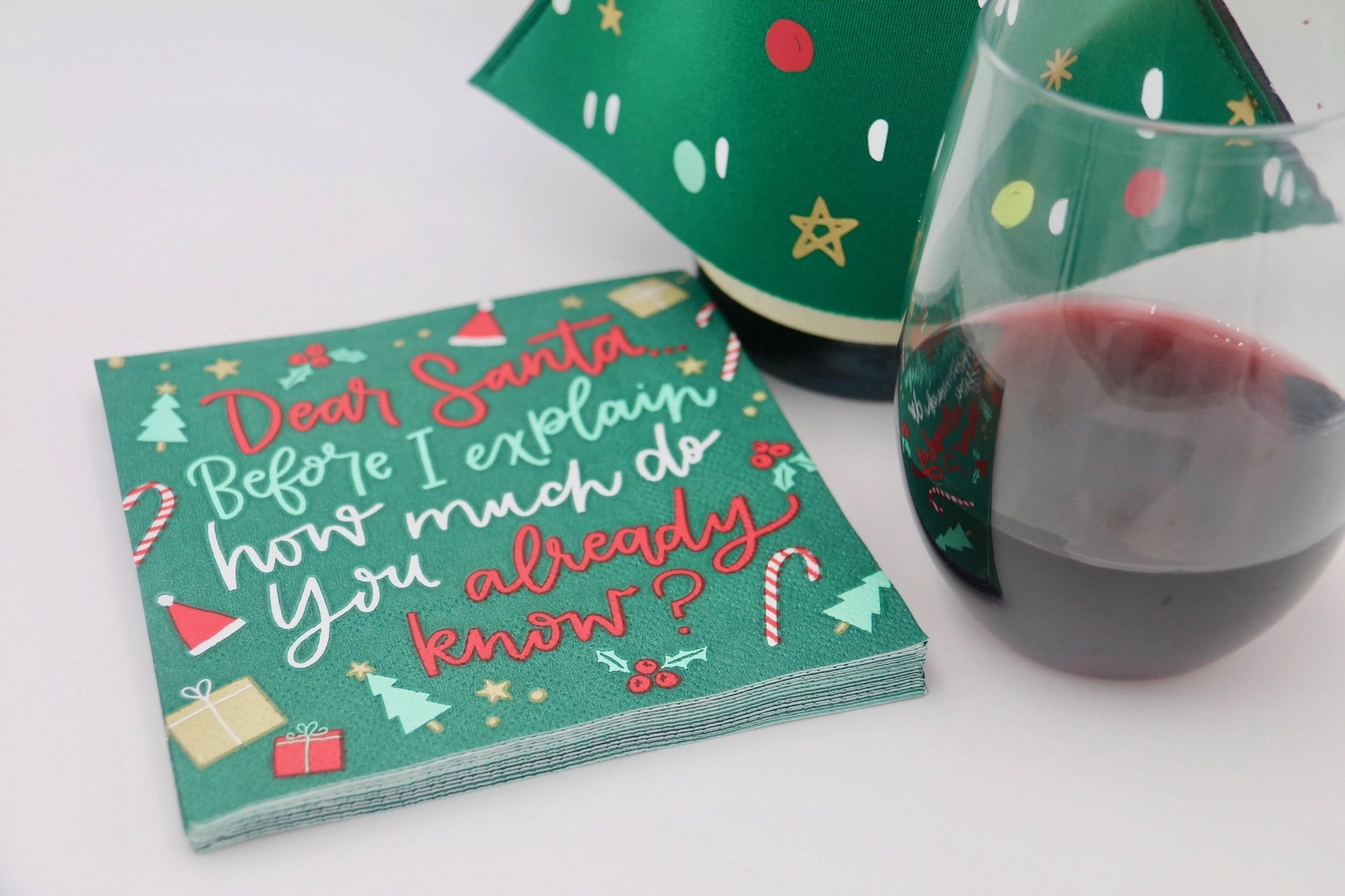 Dear Santa Before I Can Explain Napkins – Funny Christmas Party Napkins (20 Pack)