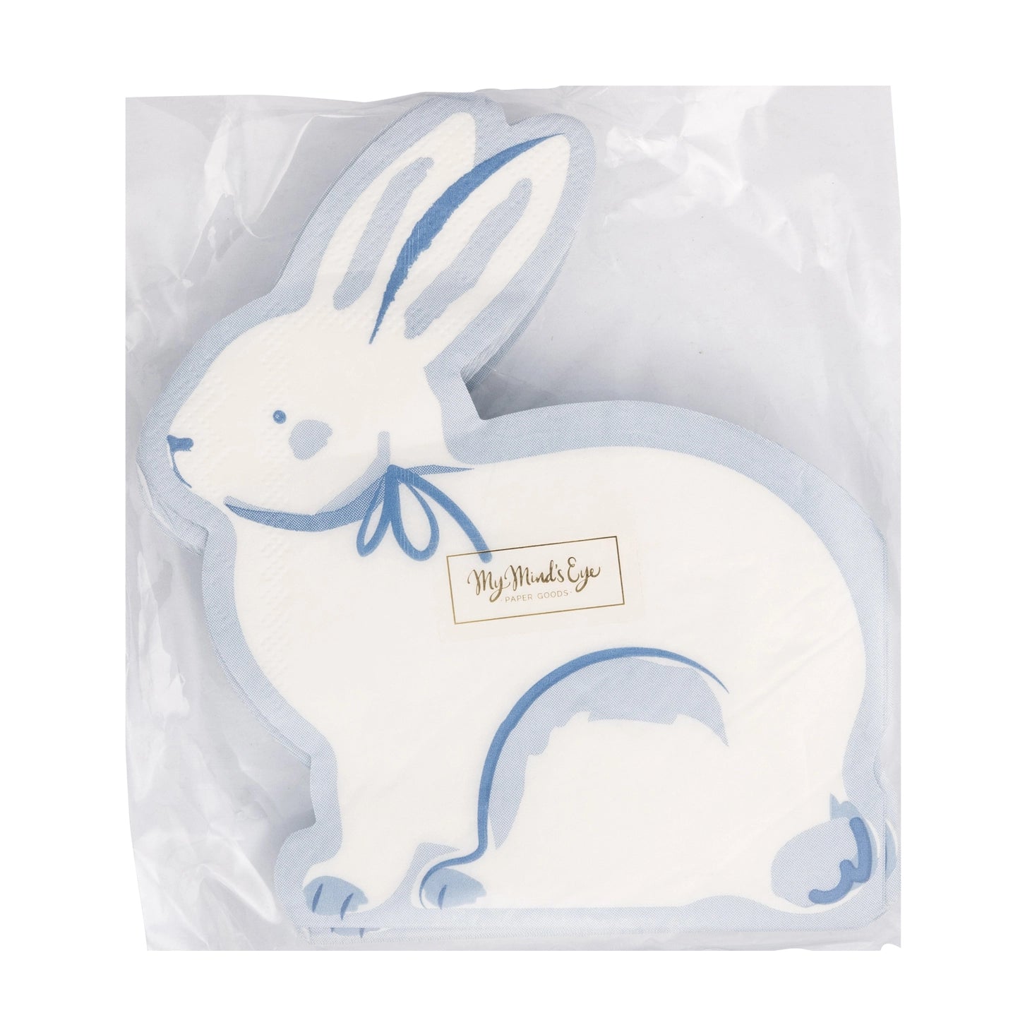 Elegant Blue Bunny Easter Napkins – Set of 24 | Cute Spring & Easter Party Napkins for Brunch and Celebrations