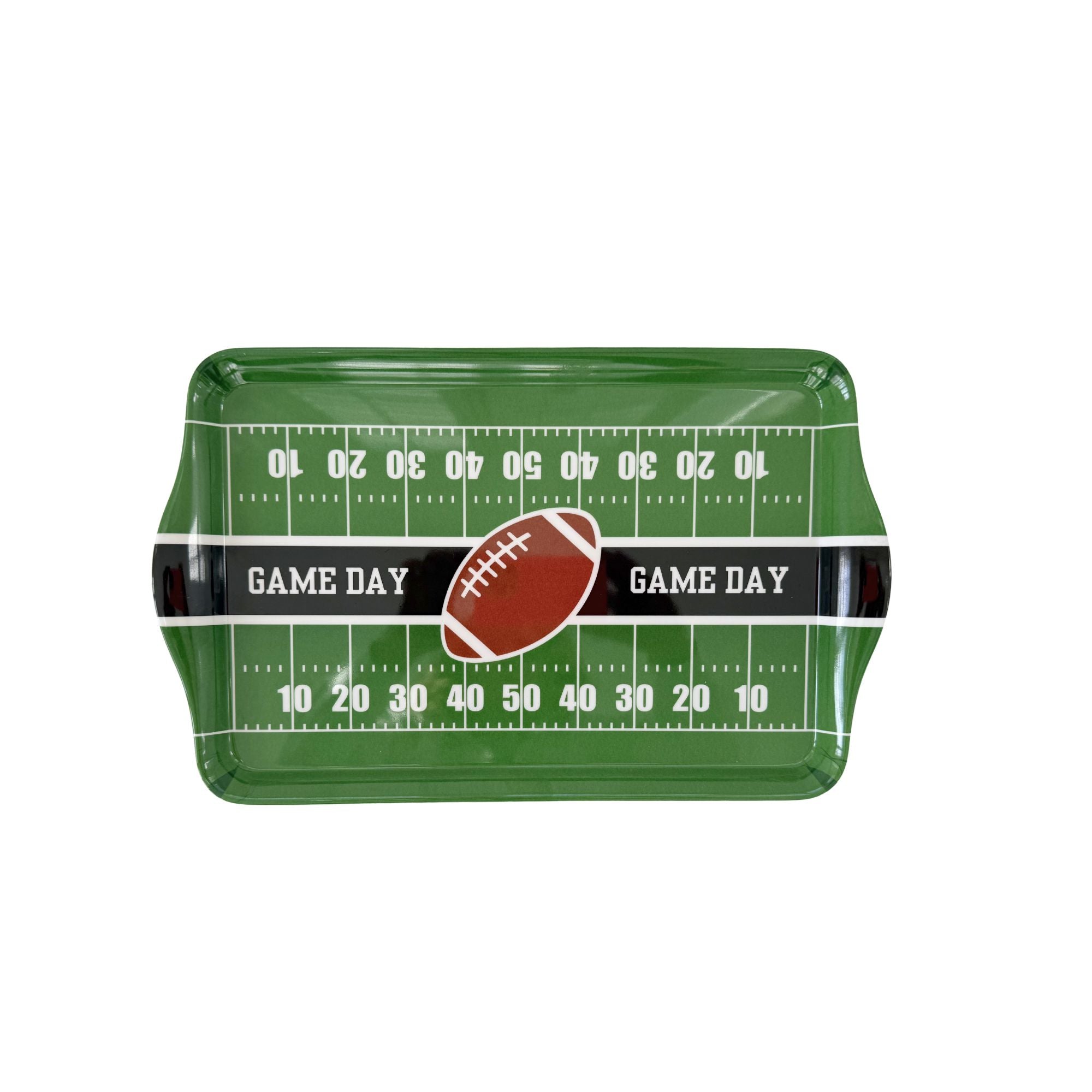 15″ Large Football Field Melamine Serving Tray – Green Game Day Appetizer & Tailgate Party Platter