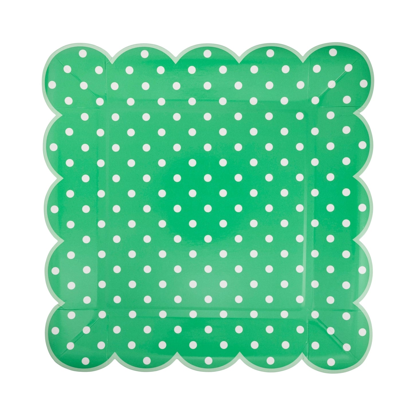Festive Green Polka Dot Party Plates for St. Patrick's Day - 8ct