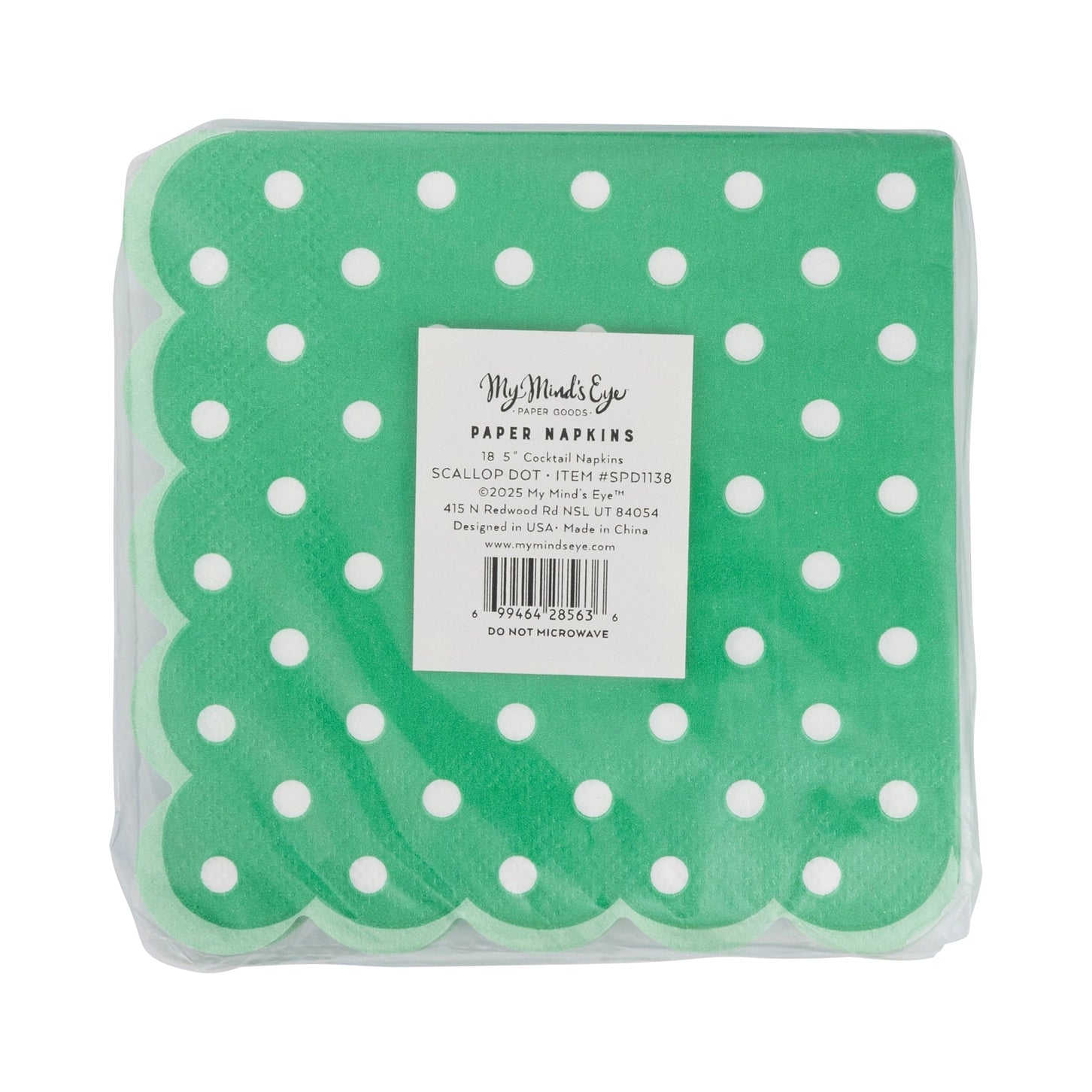 Festive Green Polka Dot Party Beverage Napkin St. Patrick's Day -18ct