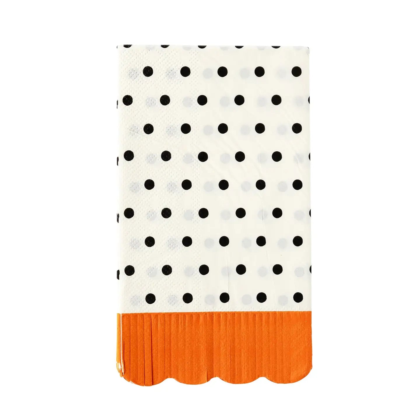 Halloween Polka Dot Guest Napkins – 24-Pack Spooky Orange & Black Paper Napkins for Halloween Parties