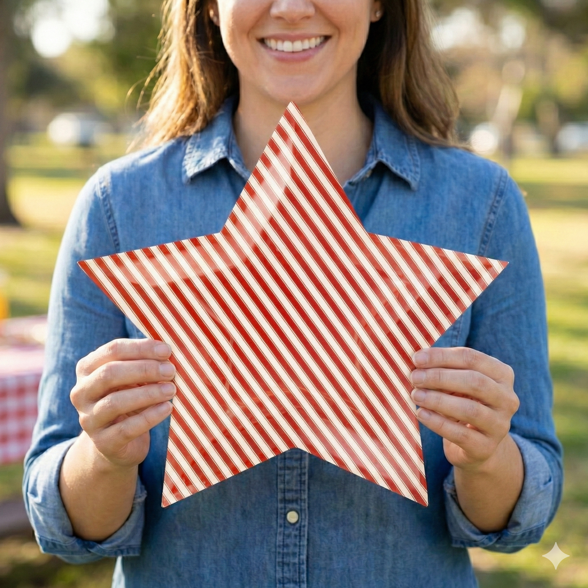 Red Stripe Star Party Plates – 8 Count | 4th of July & Patriotic Celebration Tableware