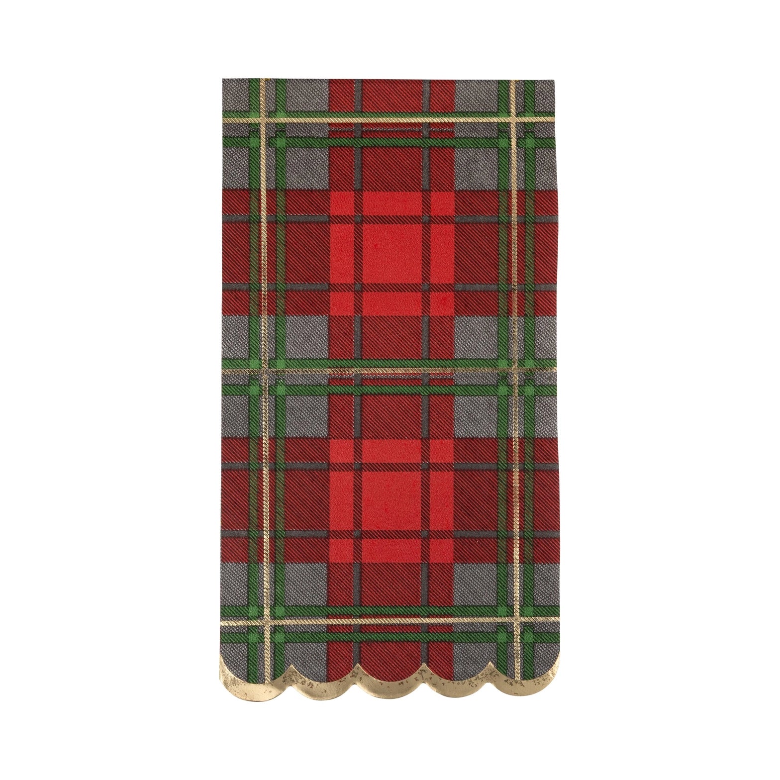 Traditional Red & Green Christmas Plaid Guest Napkins – 18 Pack Holiday Disposable Party Napkins